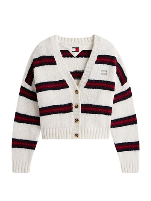 Cardigan a righe in misto alpaca squadrato Tommy Jeans | DW0DW21678YBH